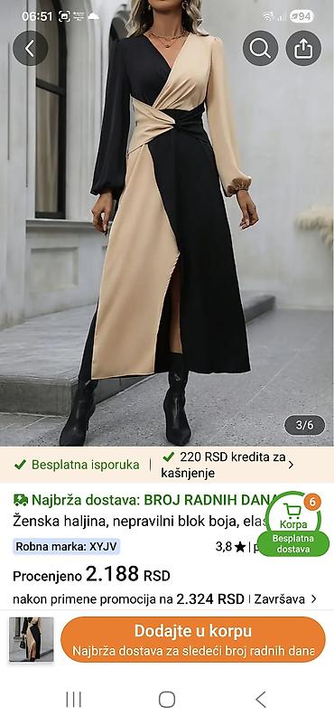 statement ogrlice: Ženska duga haljina sa upečatljivim printom u plavo-belim tonovima — 8