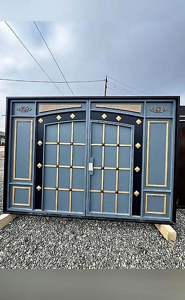 Həyət darvazaları: Metal darvaza və qapı dizaynları - Material: qalın divarlı — 4