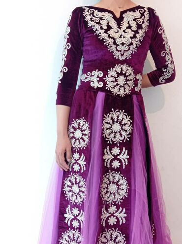 платья мусульманская: Вечернее платье, Классическое, Короткая модель, С рукавами, 2XL (EU 44)