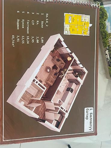 мкр кок жар квартиры: 1 комната, 45 м², Ак-Тилек мкр., 3 этаж, ПСО (под самоотделку) — 1