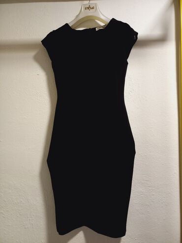 чёрное: Повседневное платье, Осень-весна, Длинная модель, S (EU 36)