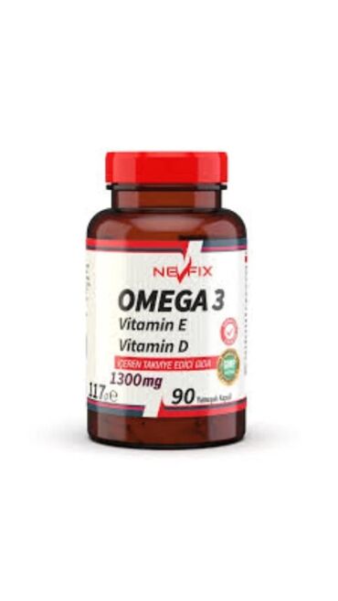 Vitaminlər və BAƏ: Omega 3 ( 1300 mg) + Vitamin E + Vitamin D 90 kapsul. 26 azn