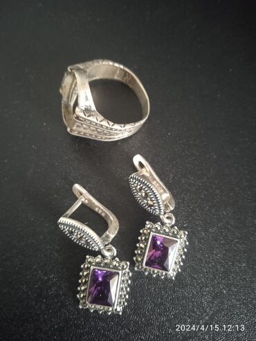 серебро крестик: Продам сережки и кольцо