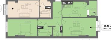 продаю дом ак оргоо: 2 комнаты, 66 м², Элитка, 7 этаж, ПСО (под самоотделку)