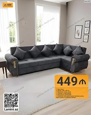 Künc divan – La Mini - Ölçülər: 280 × 200 sm - Mexanizm: açılan