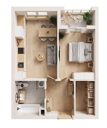 2 комнаты, 54 м², Восток-5 мкр Элитка, 6 этаж, ПСО (под самоотделку)