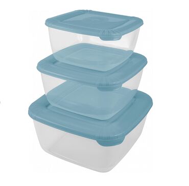 деревянные посуды: Набор контейнеров для продуктов POLAR, 0,95л; 1,5л; 2,5л, квадратных