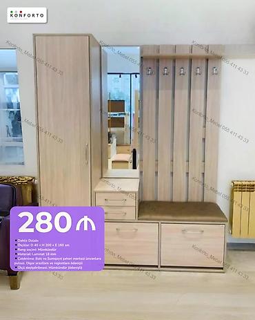 kicik skaf: Dəhliz dolabı – kombinə olunmuş set - Ölçülər: D 40 × H 200 × E 160 — 1