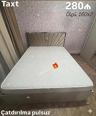 taxt doseyi: Taxt – ölçü 160×200 sm - Yumşaq parça ilə örtülü, dekorativ başlıq — 1