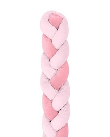 decije pesme: KIKKA BOO Pletenica za krevetac trostruka – 180 cm, roze (šifra: KKB5) — 1
