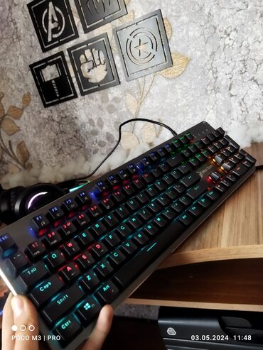Kompüter, noutbuk və planşetlər: MeeTion MK007 mechanical gaming keyboard Blue switch Bilən bilir bu