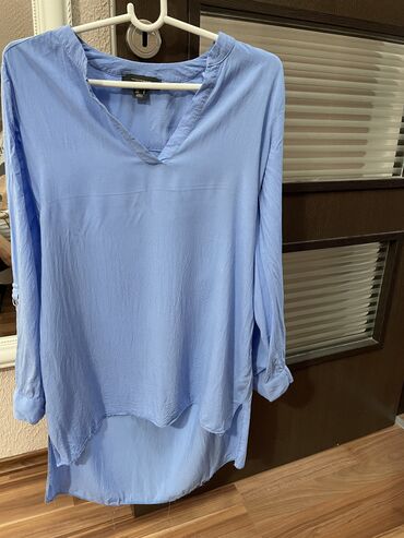 čipkaste bluze: M (EU 38), Viscose, Single-colored, color - Light blue