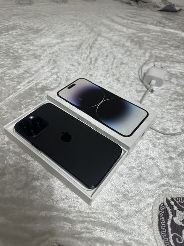 продажа компьютеров в бишкеке: IPhone 14 Pro Max, Колдонулган, 512 ГБ, Black Titanium, Заряддоочу түзүлүш, Куту, 80 %