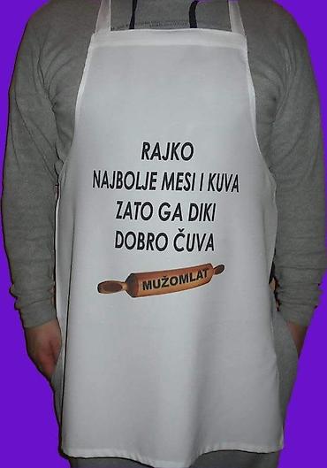 Kuhinjski tekstil: Kecelje stampa po zelji. Materijal pogodan za štampu,lagan i prijatan — 6