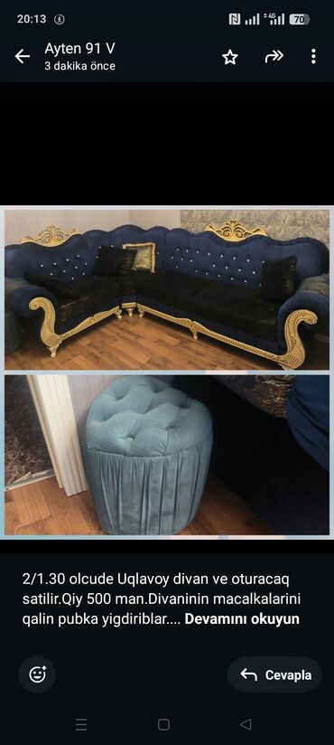 Sifarişlə divanlar: Künc divan
