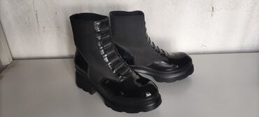 ботинки кожанные: Ботинки и ботильоны Размер: 37, цвет - Черный