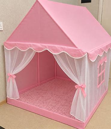 barbie evi oyuncak: Uşaq oyun çadırı – “örtük pəncərəli ev” modeli - Rəng: açıq çəhrayı — 1