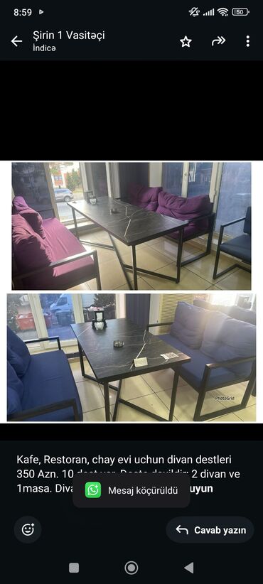 Sifarişlə divanlar: Kafe, Restoran, chay evi uchun divan destleri 350 Azn. 10 dest var