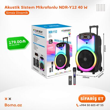 Səs gücləndiriciləri: 📦 Akustik Sistem Mikrofonlu Bluetooth Dinamik NDR-Y12 40 W BM-23 🔸