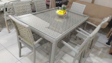 bag stullari: Bag mebeli masa ve oturacaq dest 150 x 100 sm Alminium karkaz Seher