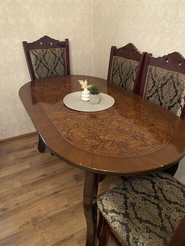 stul alıram: Qonaq masası, İşlənmiş, Oval masa, Azərbaycan