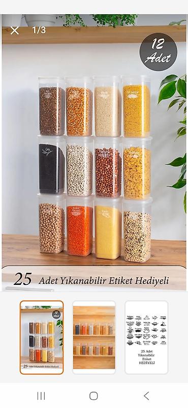 Кухонные принадлежности: Mətbəx üçün 12 ədəd saxlama qabı dəsti - Həcm: hər biri 2000–2200 ml — 3