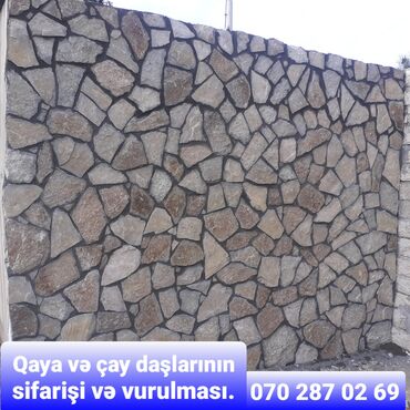 Dekorativ daşlar: Təbii daşdan hazırlanmış divar üzlüyü, müxtəlif ölçülü və formalı — 10