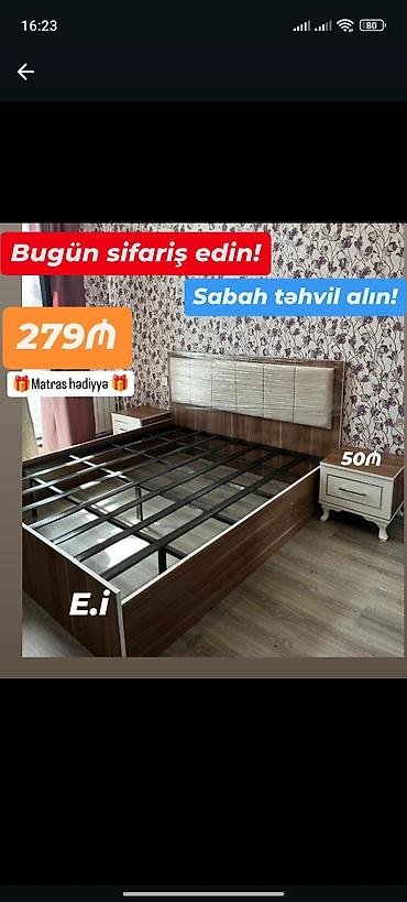 tunbucka: İkinəfərlik çarpayı, 2 tumba, Yeni — 1