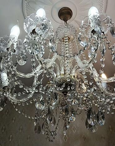 burner tava: Çılçıraq, 10 və daha çox lampa, Xrustal — 1