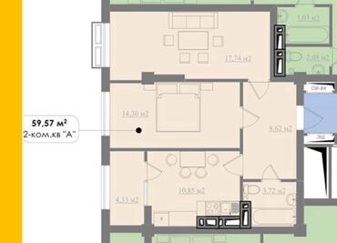 сниму квартиру в кок жаре: 2 комнаты, 60 м², Элитка, 5 этаж, ПСО (под самоотделку)