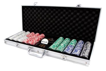 набор приборов: Набор для покера в металлическом кейсе (карты 2 колоды, фишки 500 и 5