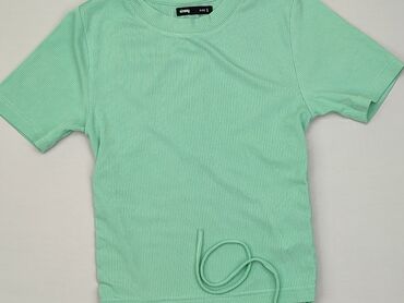 bluzki turkusowa damskie: T-shirt, SinSay, S, stan - Idealny