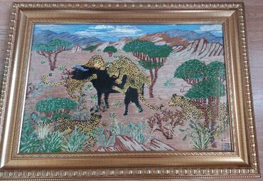 ev üçün qadın şap şapları baletkalar: Vahiməli Savanna🐆Toxunma əl işi,şəkildə ancaq saplardan istifadə