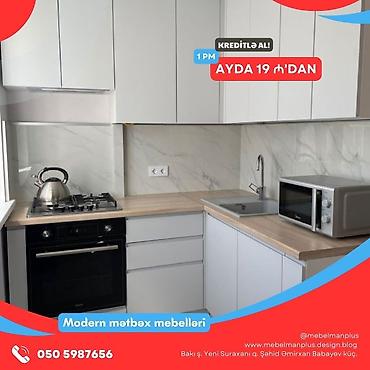 Sifarişlə mebel: Sifarişlə mətbəx dəsti, Sadə laminat, Kredit var, Pulsuz çatdırılma — 8