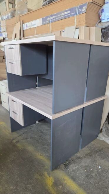 Sifarişlə ofis dəst mebeli: Mebel istehsalı və quraşdırma xidməti - Ofis masaları: İki rəngli — 11