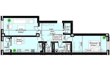 2 8: 2 комнаты, 80 м², Элитка, 3 этаж — 2