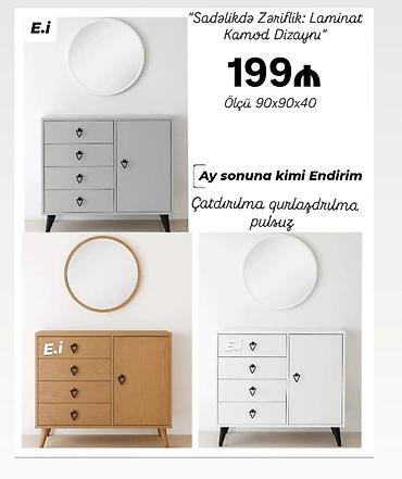 Komodlar: Sadəlikdə zəriflik: laminat kamod dizaynı - Ölçü: 90x90x40 sm - Rəng — 1