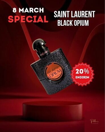 ideal hediyye kartlari: Saint Laurent Black Opium 😍 100 ml🔥 Original qablaşdırilma🔥 Pulsuz