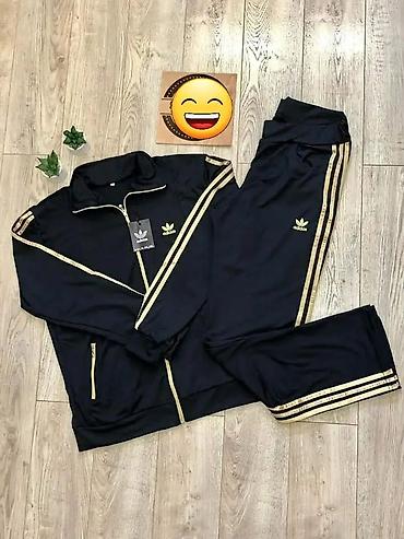 afro perike: Ženski adidas trenerka komplet – gornji deo + donji deo - Model — 5