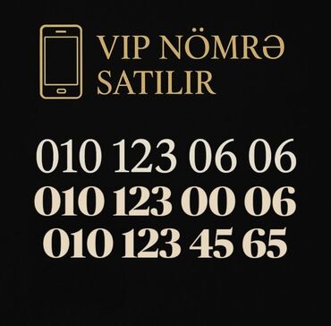 010 nomre satilir: Satılır: 010 123 06 06, 010 123 00 06, 010 123 45 65 nömrələri. Hər