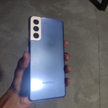 телефон сат: Samsung Galaxy S21 5G, Б/у, 256 ГБ, цвет - Синий, 1 SIM