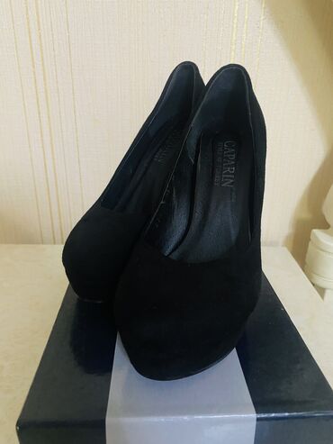 туфли чёрные замшевые: Туфли 38.5, цвет - Черный