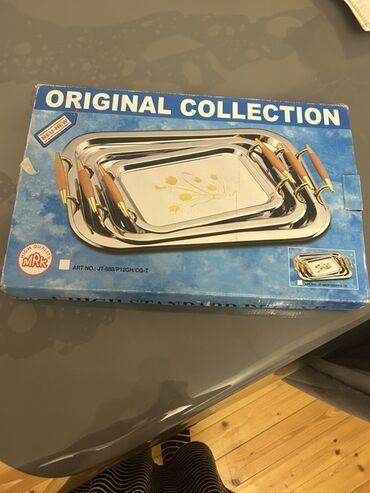 serviz: ORIGINAL COLLECTION – metal süfrə podnosları dəsti Məhsul: 3 ədəd
