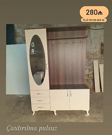 2ci el dolablar: Dehliz üçün asılqanlı dolablar – güzgülü, oturacaqlı və çoxfunksiyalı — 2