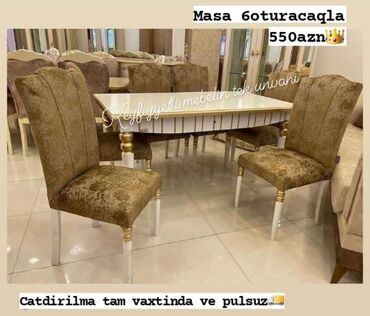 ev ucun stol stul: Qonaq otağı üçün, Yeni, 6 stul, Azərbaycan