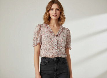 czerwone bluzki: Women's blouse, size L
