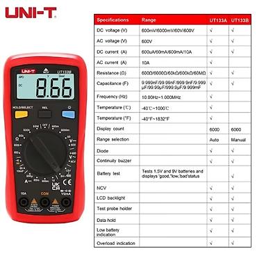 tester 4324: Multimetr, Uni-T, Yeni, Rəqəmsal, Zəmanətli, Pulsuz çatdırılma, Ödənişli çatdırılma, Ünvandan götürmə — 3