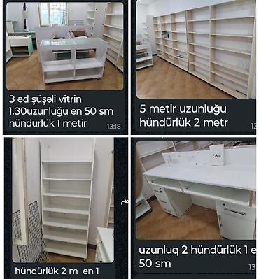 Rəf vitrinləri: MŞekilde gorunen vitrinler ve masa dest halda tecili 500 Azn — 1