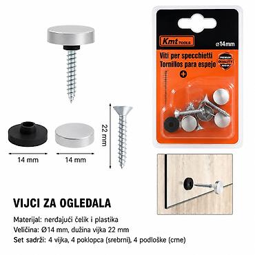 KMT ogledalo ekser od nerđajućeg čelika 2385977 Praktičan set za