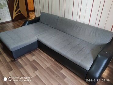 tap az divan islenmis: Угловой диван, Б/у, Раскладной, Ткань